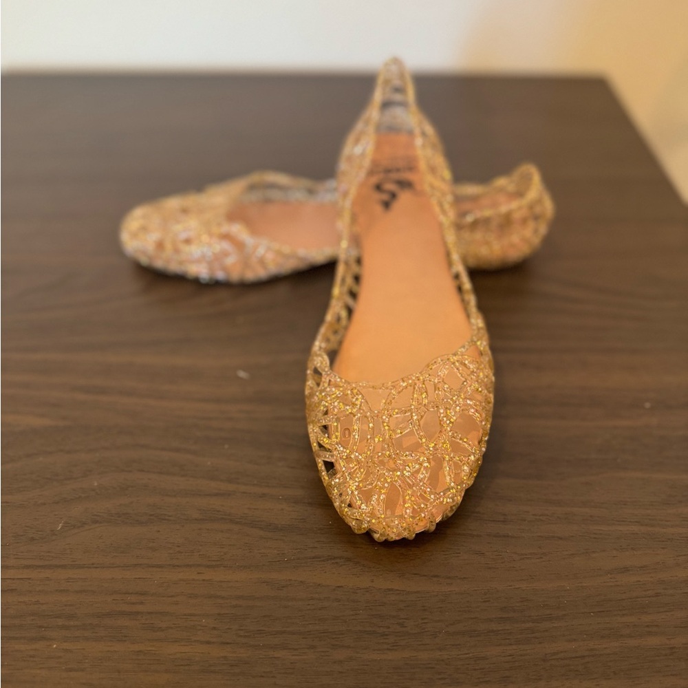 Elegant Gold Lace Women's Flats